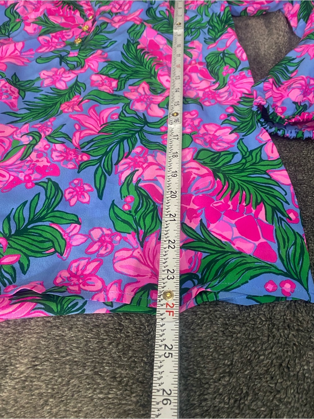 Lilly Pulitzer Elsa Silk Pink safari Tropical Floral Blouse XXS - Picture 4 of 5